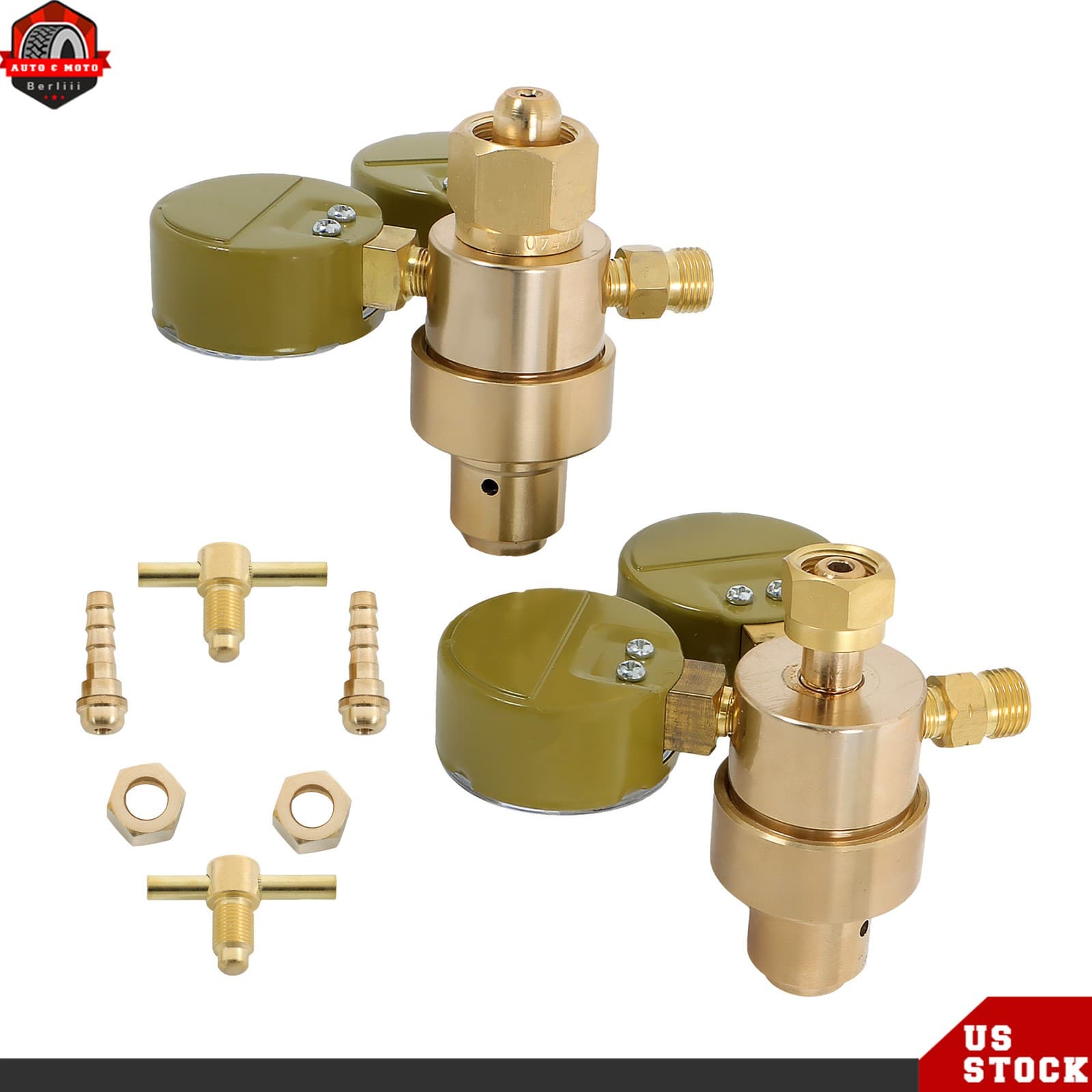 CGA540 CGA200 Oxygen Acetylene Gas Regulator Welding Cutting Torch Dual Gauge 4