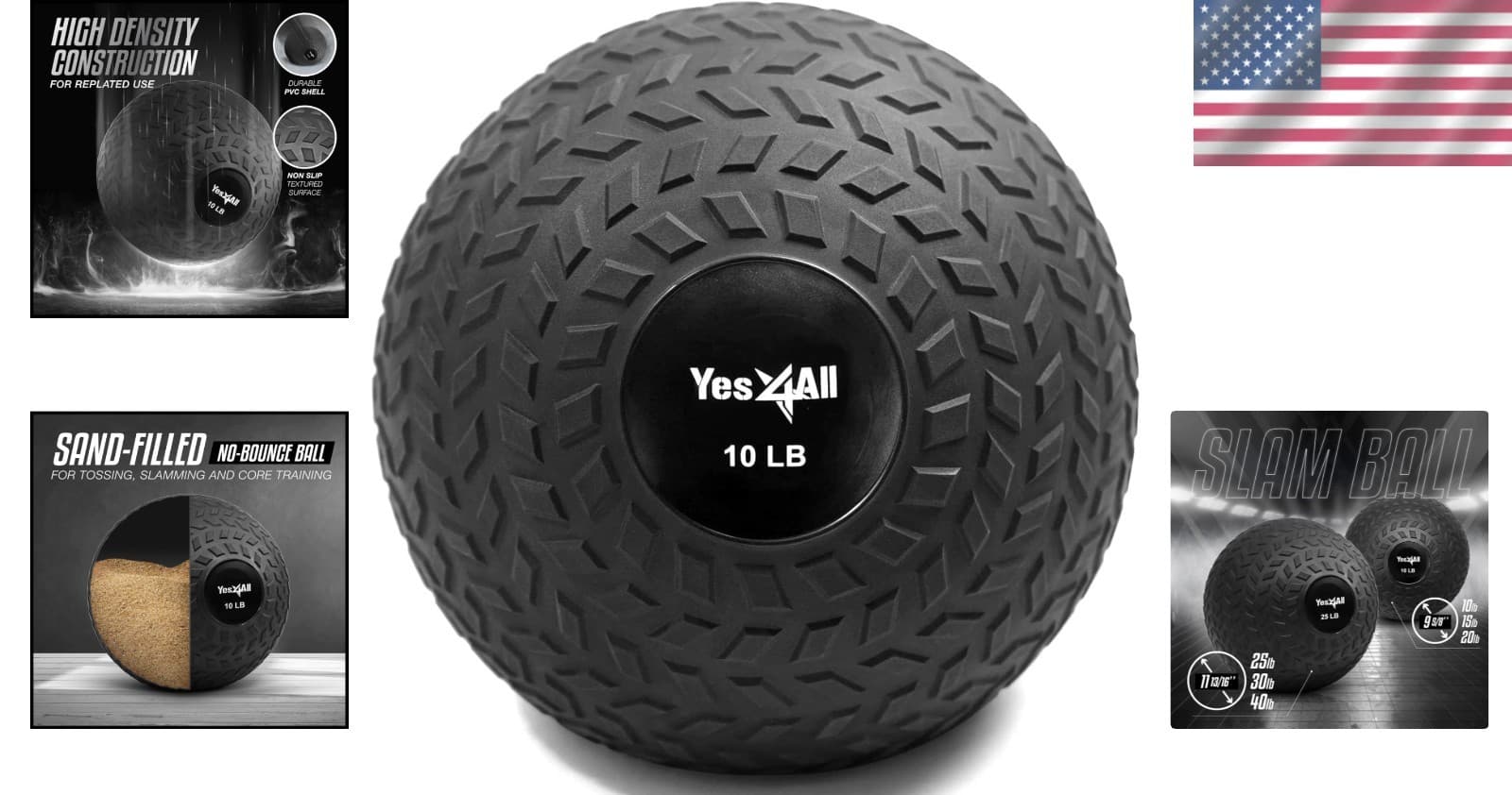 High-Density Sand-Filled Slam Balls for Full-Body Workouts – 10 to 40lbs 2