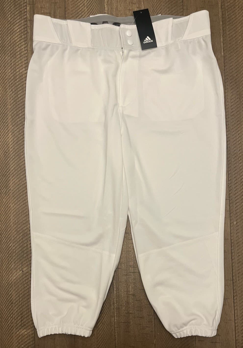 NWT- Adidas Icon Pro Knee Length White Baseball Pants GQ9220 Men's Size L