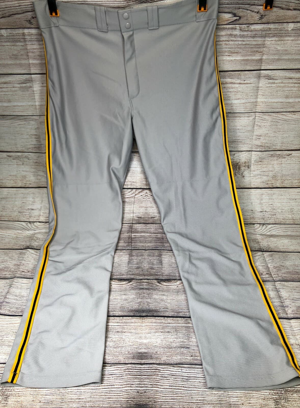 Nike Dri-Fit Men's Baseball/Softball Pants Grey with Black/Gold Piping  5