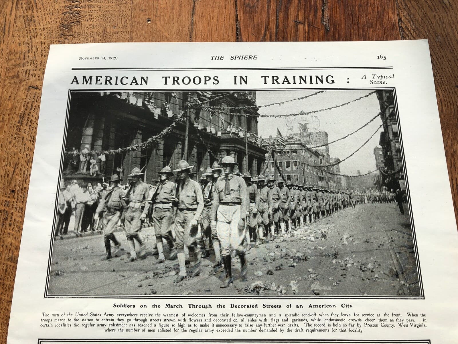 ww1 full page print . american troops training ! 2