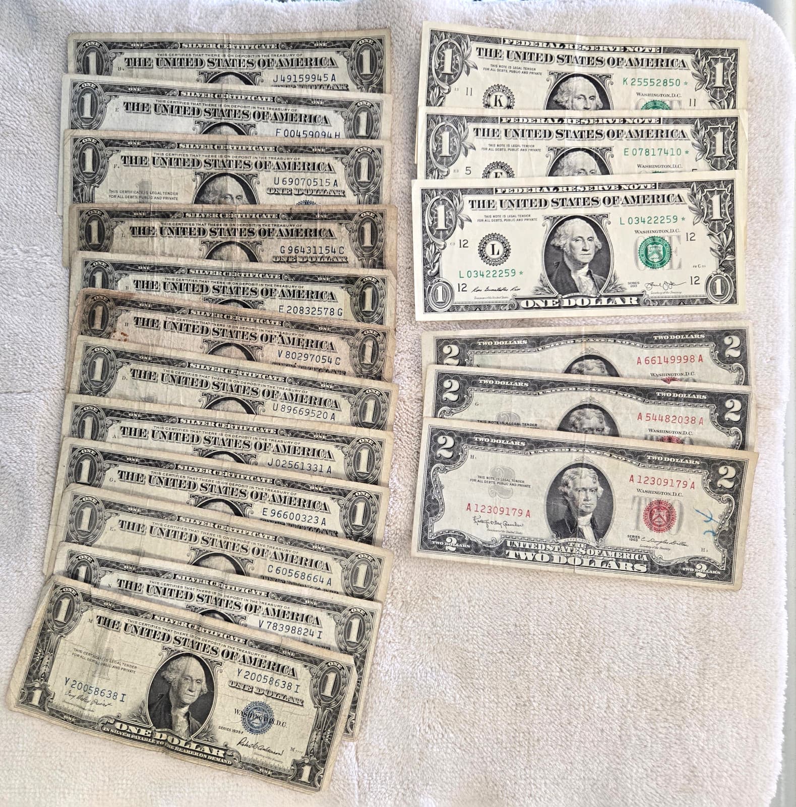 U.S. $1 and $2 notes - most have issues