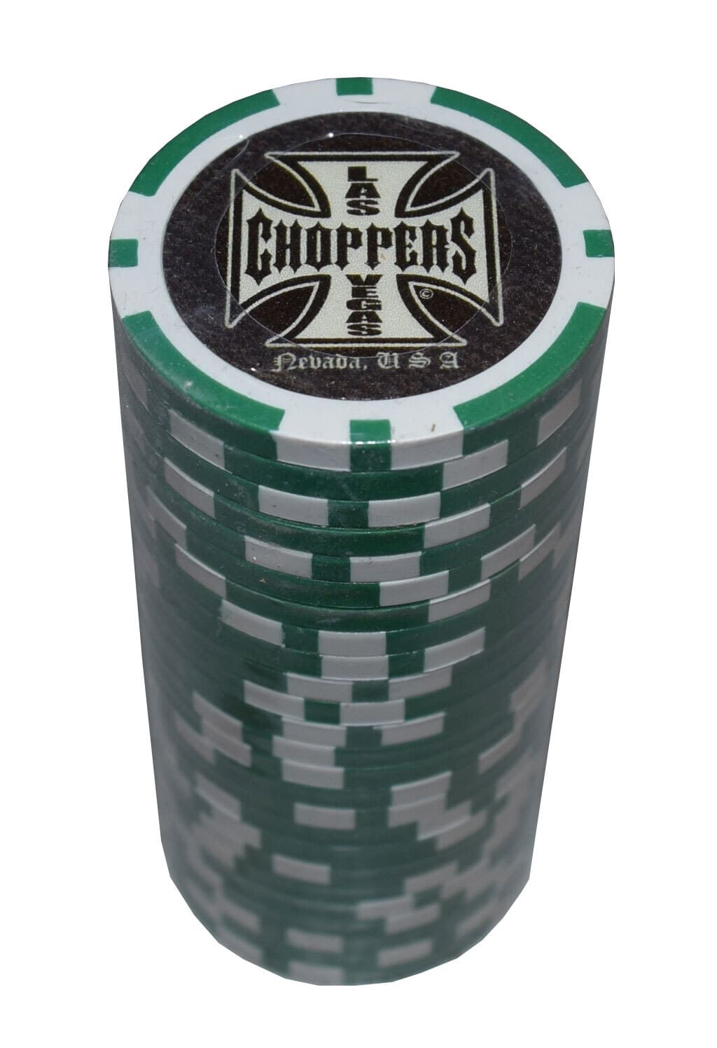 1000 Poker Green Chips Las Vegas Choppers Clay Composite 11.5 gr GREAT DEAL * 2
