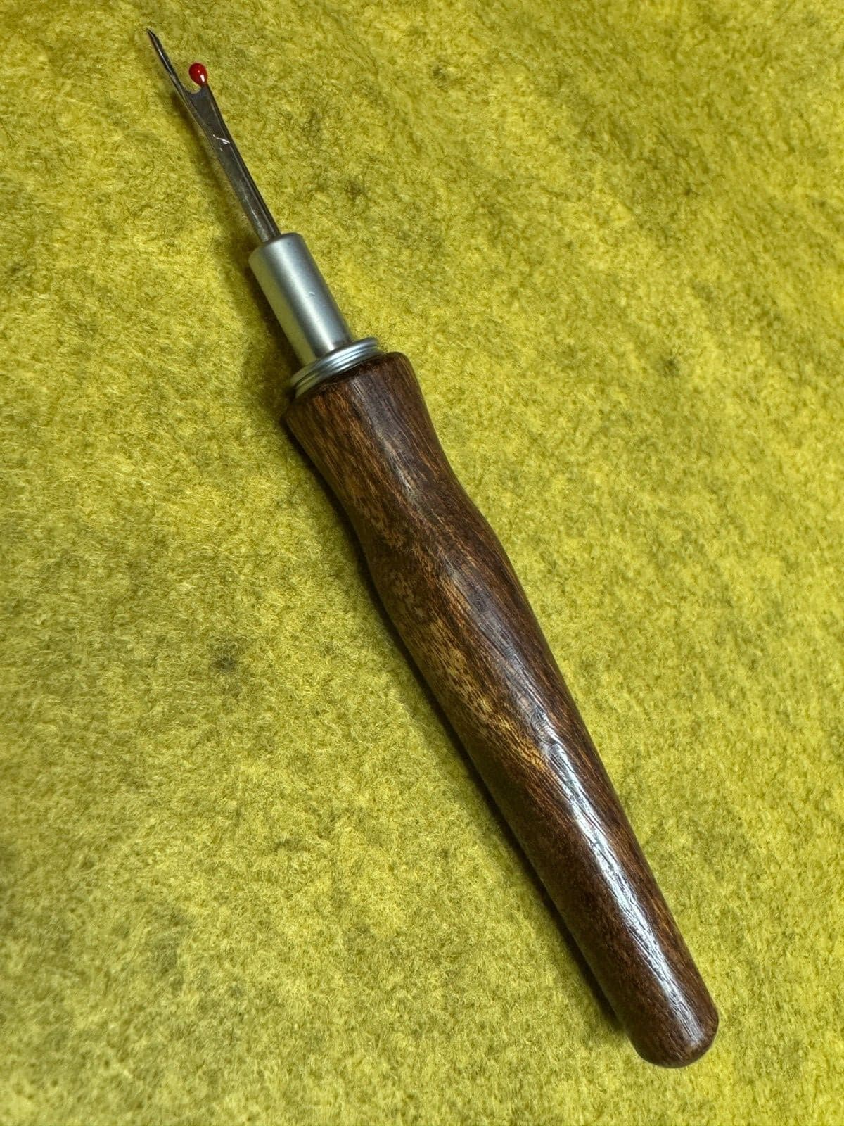 Hand carved Che-Chen Wood seam ripper sewing brushed satin chrome finish