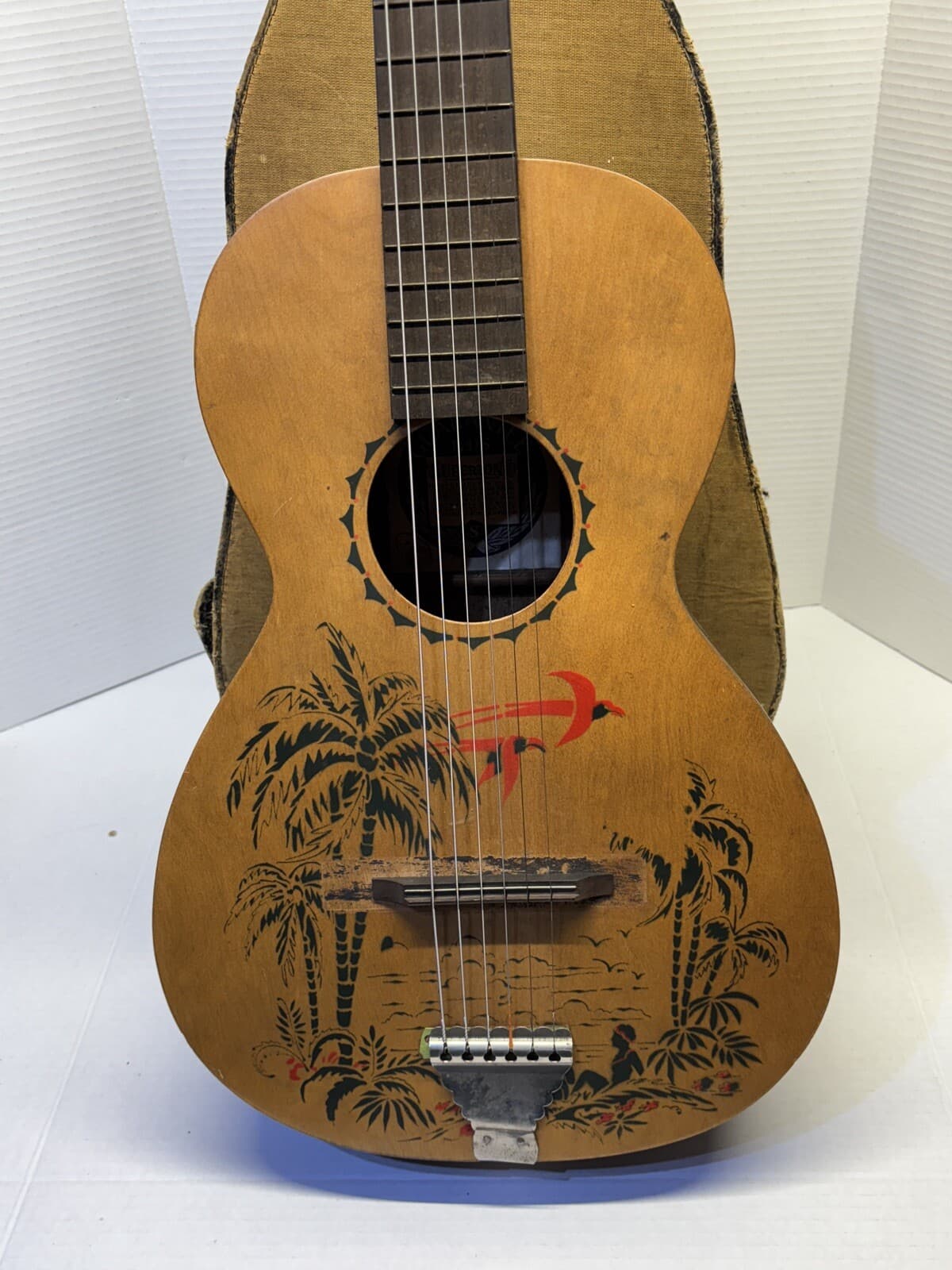 Circa 1900-1930s Supertone Harmony Stencil Guitar Pre-War Good Condition 2