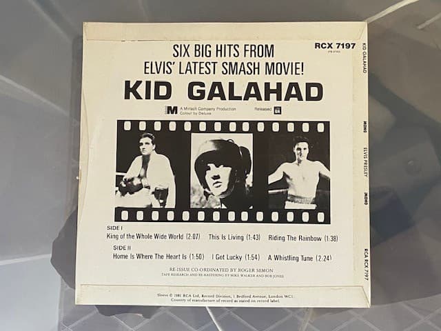 Elvis 7" Record Kid Galahad *EX* 2