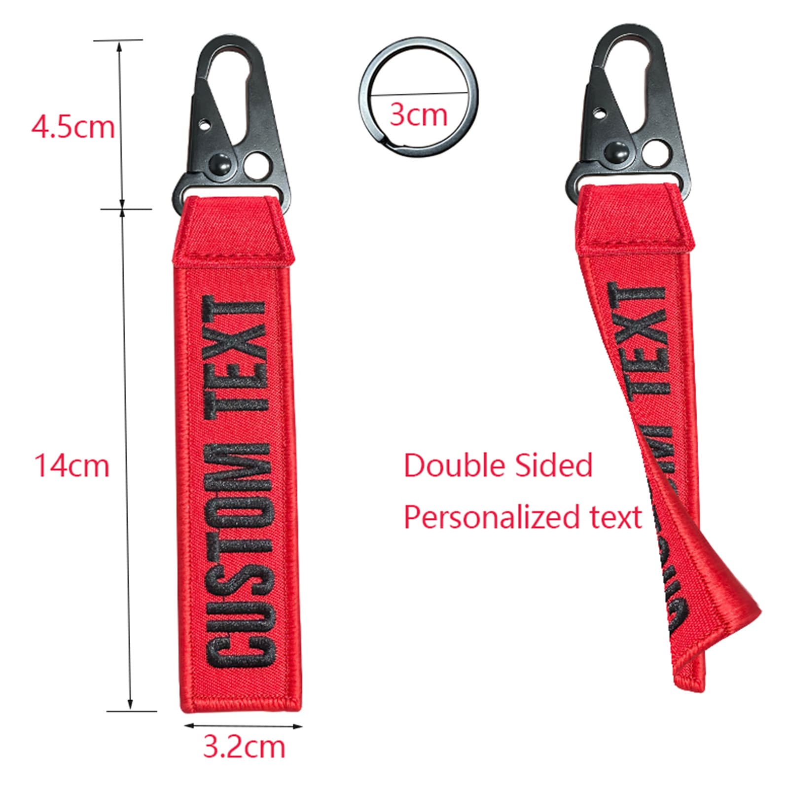 Customized Double Sided Keychains Keyrings Embroidered Bike Car Key Tag Outboard 3