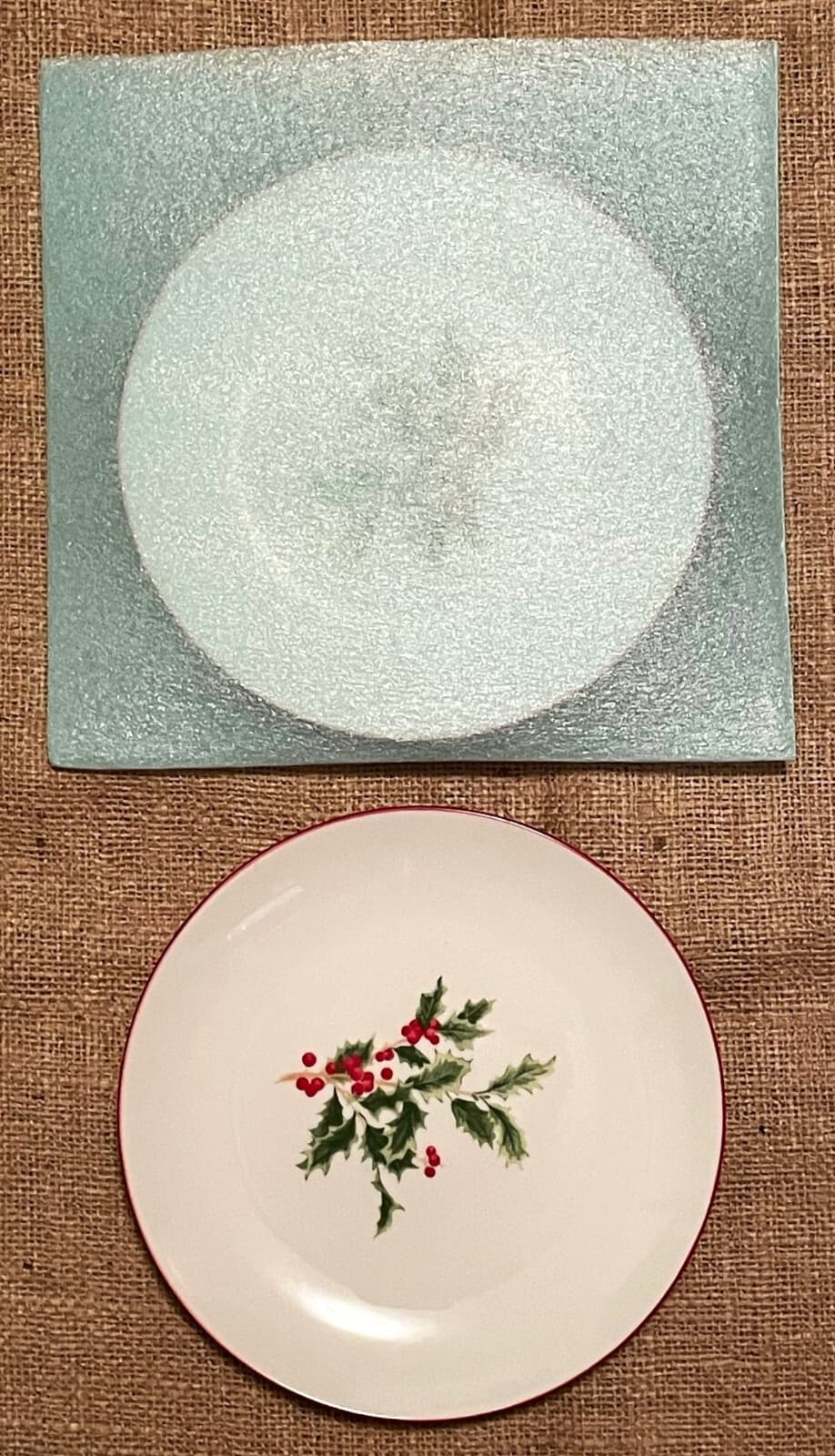 Lenox 12 piece Holiday Dinnerware Set Holly Scroll Berry Red Trim Free Shipping 4