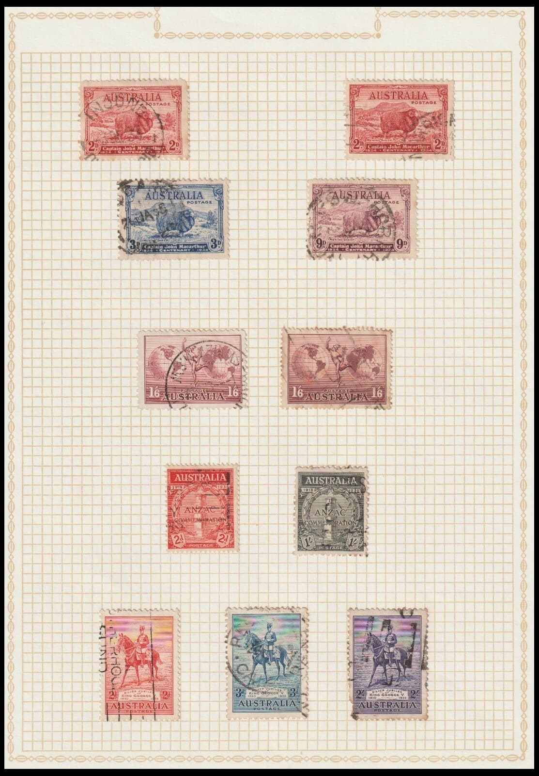 AUSTRALIA PRE DECIMAL USED COLLECTION ON 8 PAGES (JF-F) NICE! 5