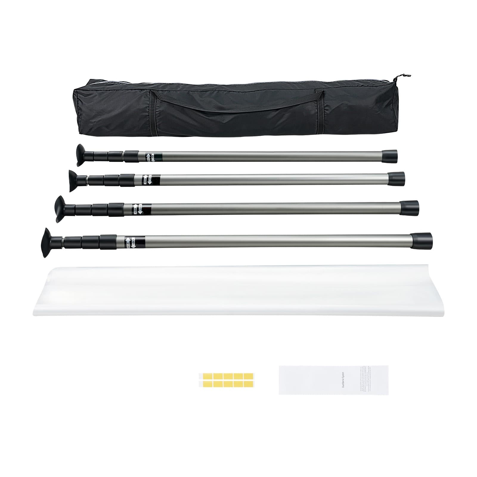 Dust Barrier Poles 10 Ft with 4 Telescoping Poles Dust Barrier System