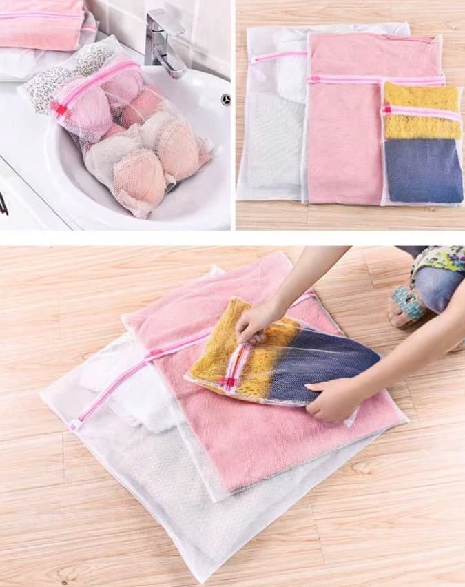 Zipper Mesh Laundry Bag for Bras & Underwear 11.8 × 15.7 in Washing Machine Safe 3
