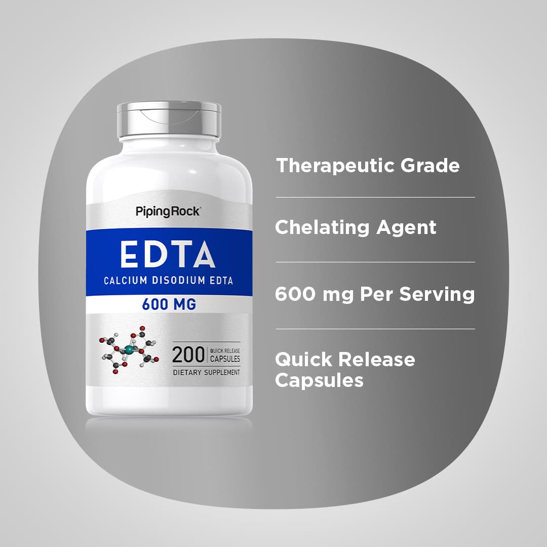 Calcium Disodium EDTA | 600 mg | 200 Capsules | Chelation | by Piping Rock 4