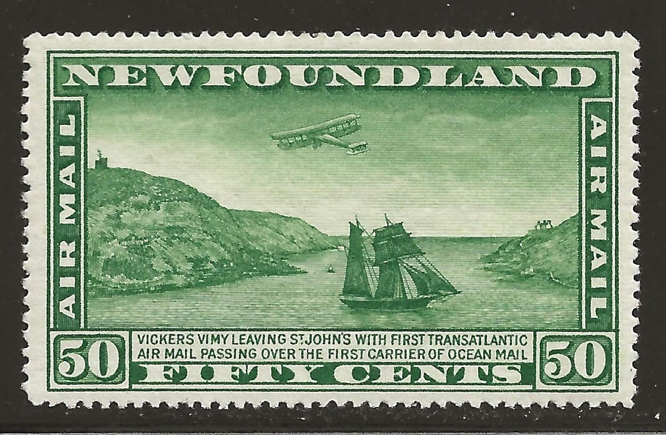 NEWFOUNDLAND C7 MH, XF - 50c Air Post issue