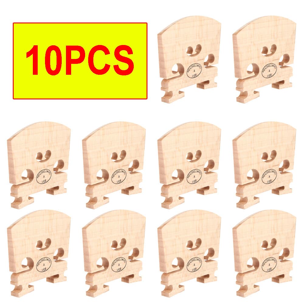 10 Pcs Violin Bridge 4/4 Size Maple Wood Full Size Violin Parts US EAA