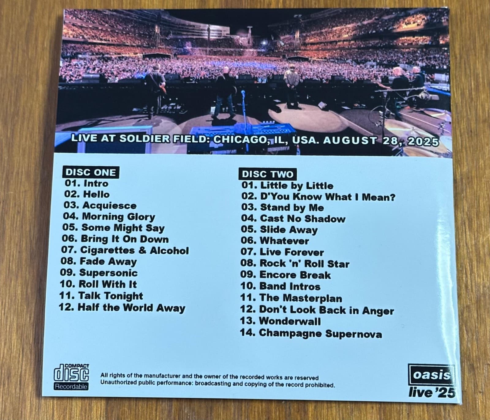 OASIS - Chicago, IL, USA 2025 - 2 CD 2