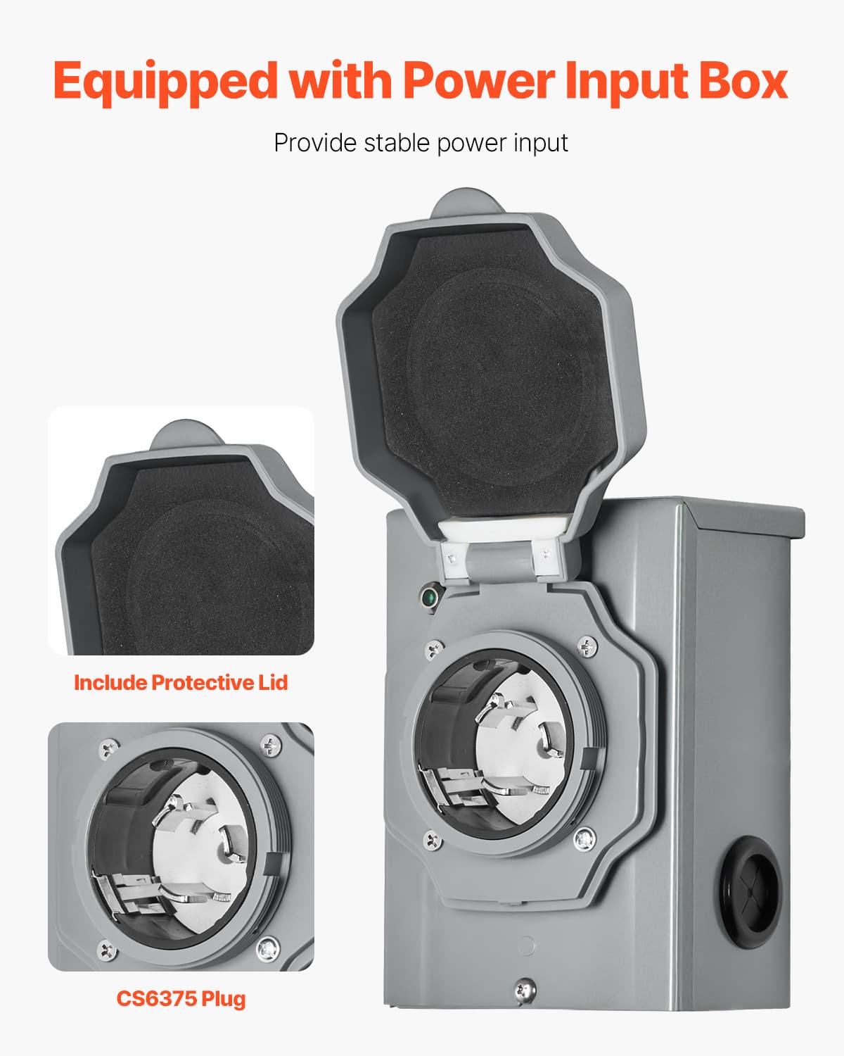 VEVOR Manual Transfer Switch 50A Generator Transfer Switch Kit NEMA 3R 12500W 6