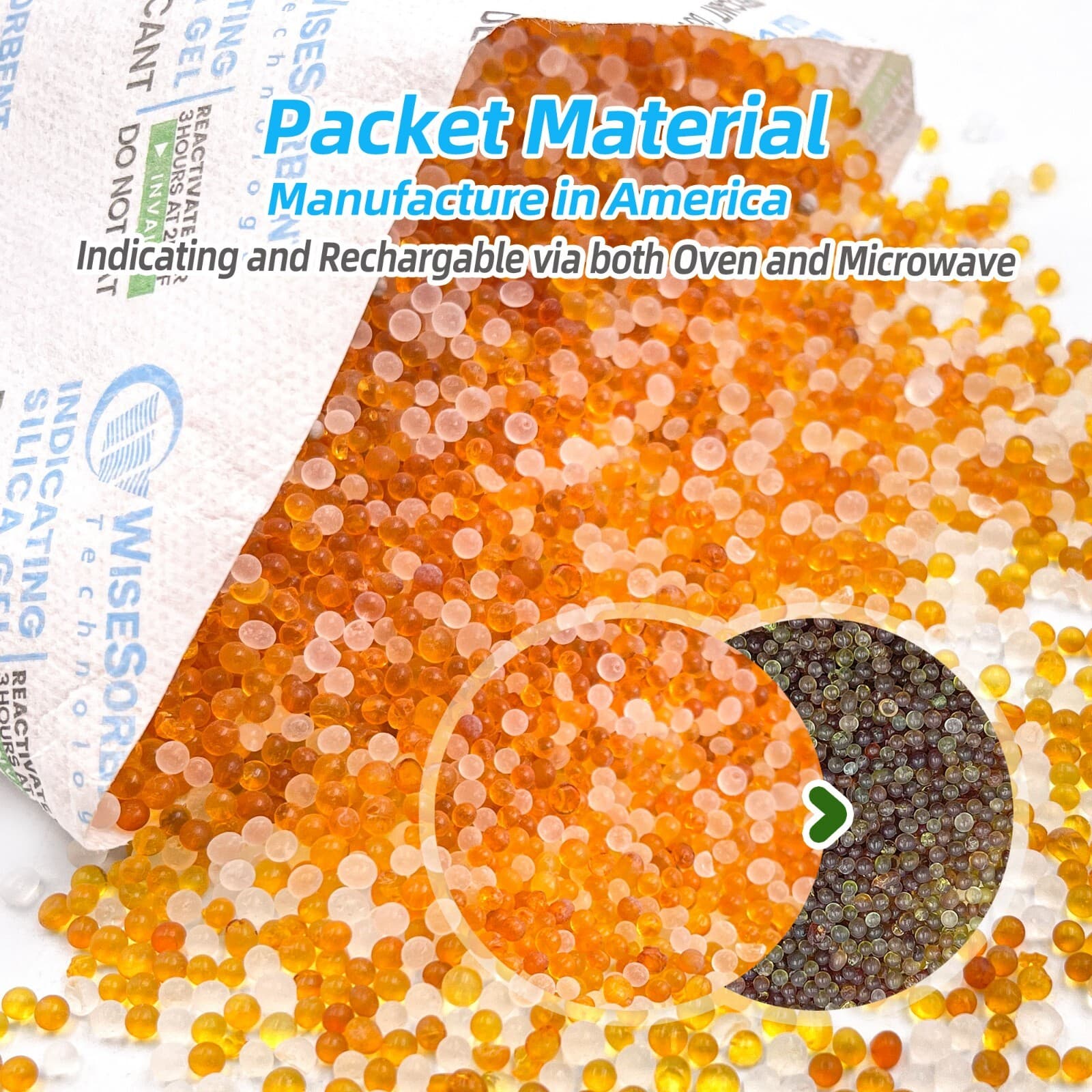 100 Gram Desiccant Pack, Indicating Silica Gel Packet,Gun Safe Moisture Absorber 2