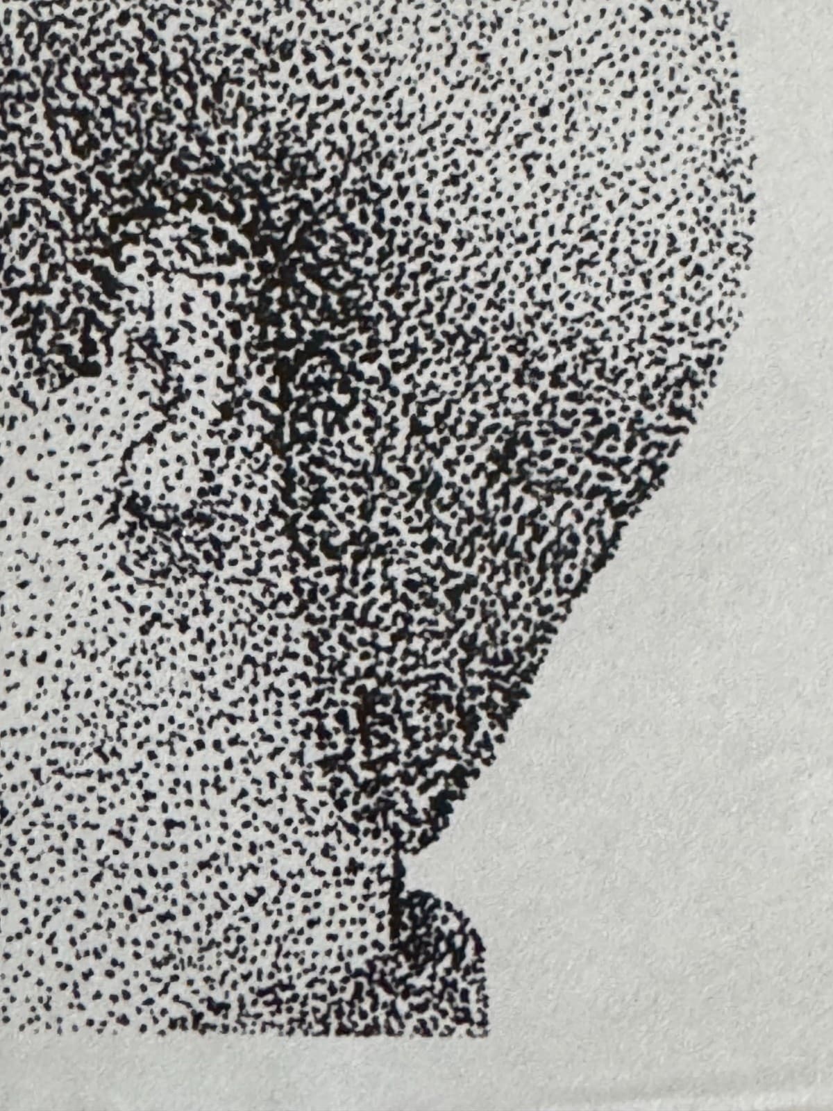 Original Pointillism Young African-American Woman Pen Portrait Drawing 8.5"x11" 6