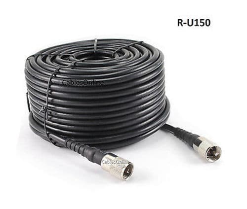 150ft RG8x Coax UHF (PL259) Male to Male 50 ohm Antenna Cable - R-U150