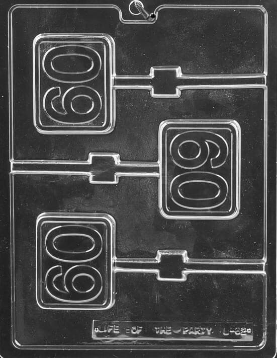 60 LOLLY POP CHOCOLATE MOLD 60TH BIRTHDAY ANNIVERSARY PARTY