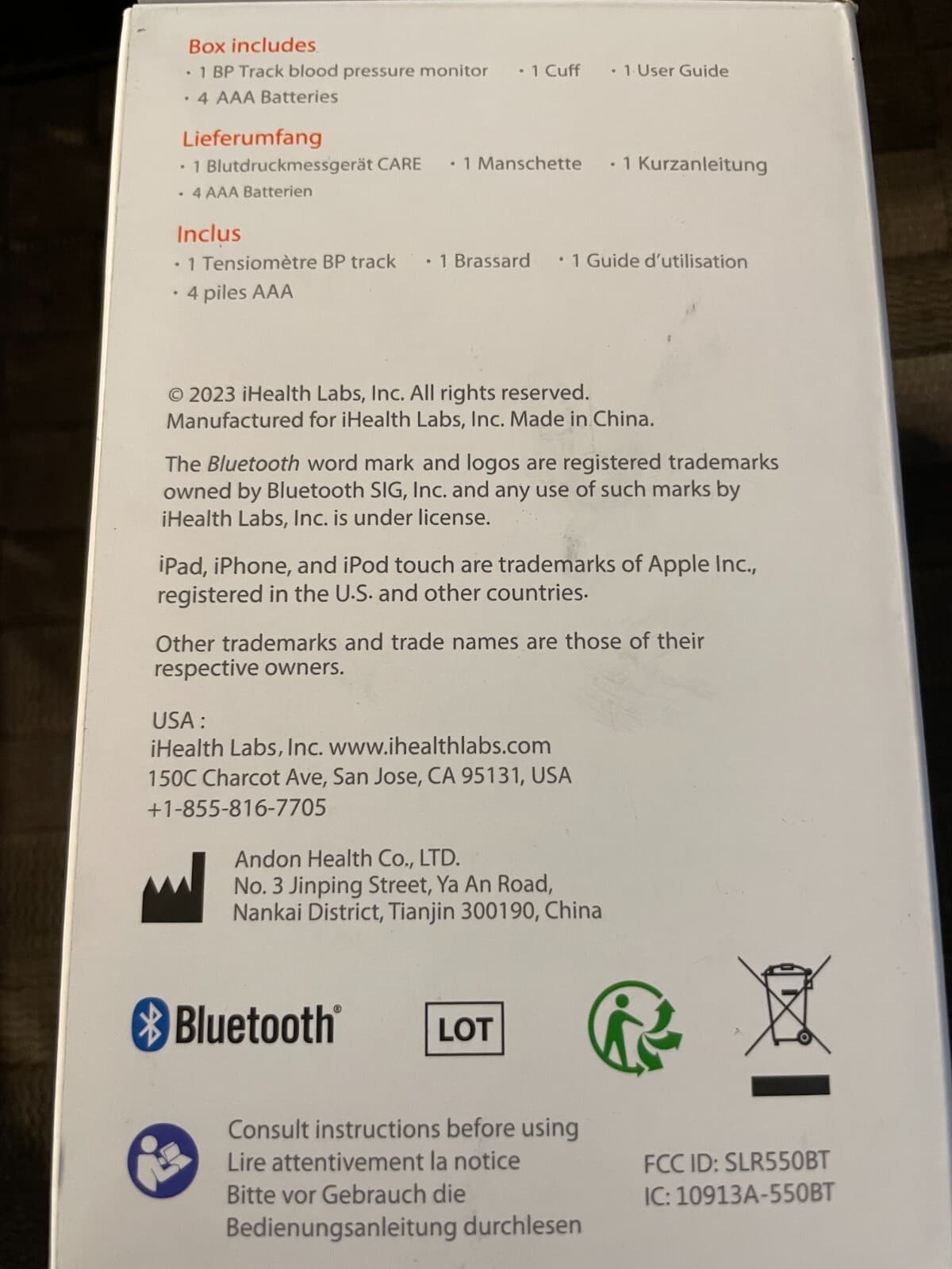 iHealth Track Connected Blood Pressure Monitor Wireless Bluetooth KN-550BT-STD 2