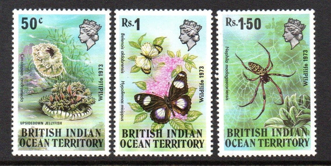 B.I.O.T. MNH 1973 SG53-55 Wildlife