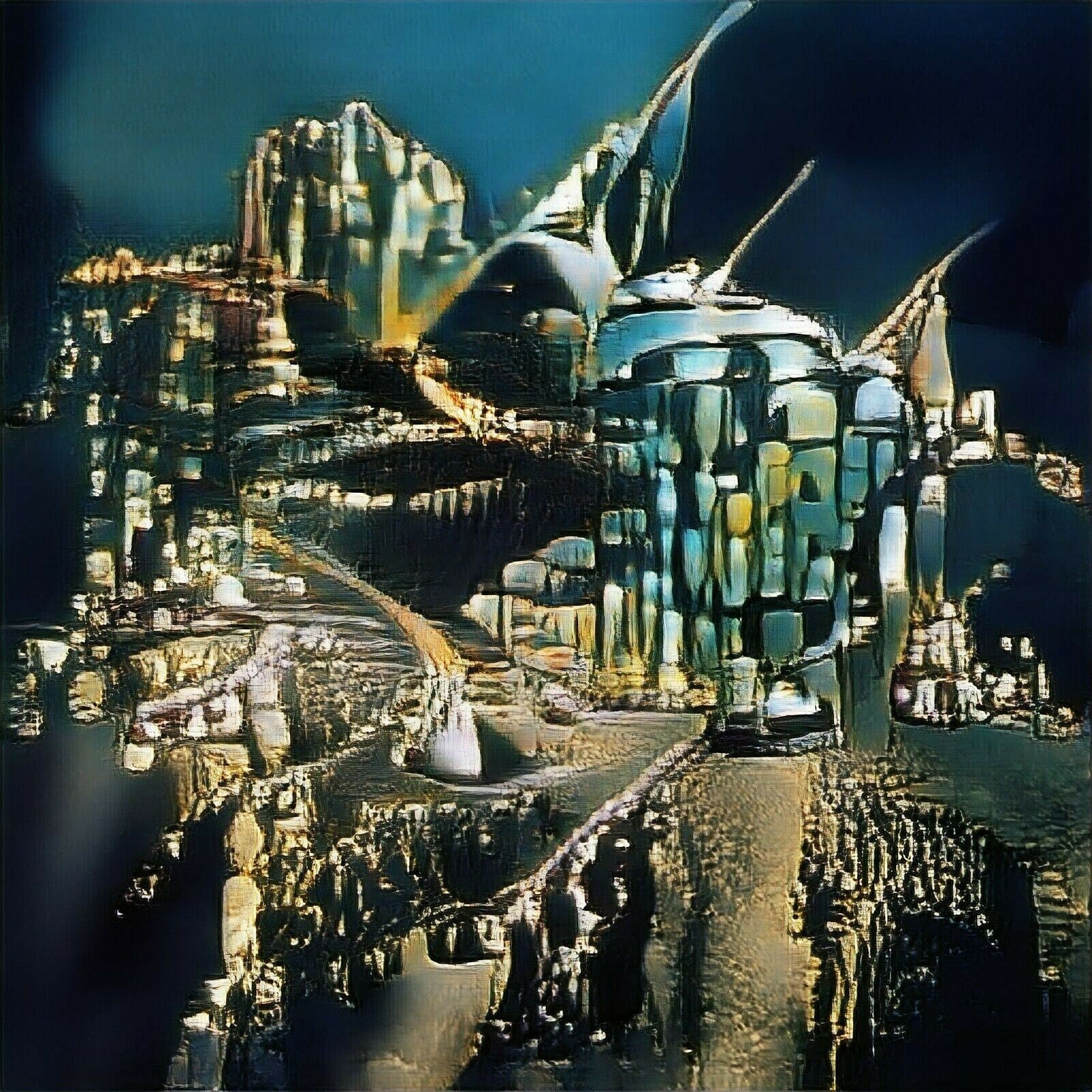 Dripping Palace in the Sky - Generative NFT Art / Painting Dali Like Landscape ~ 2