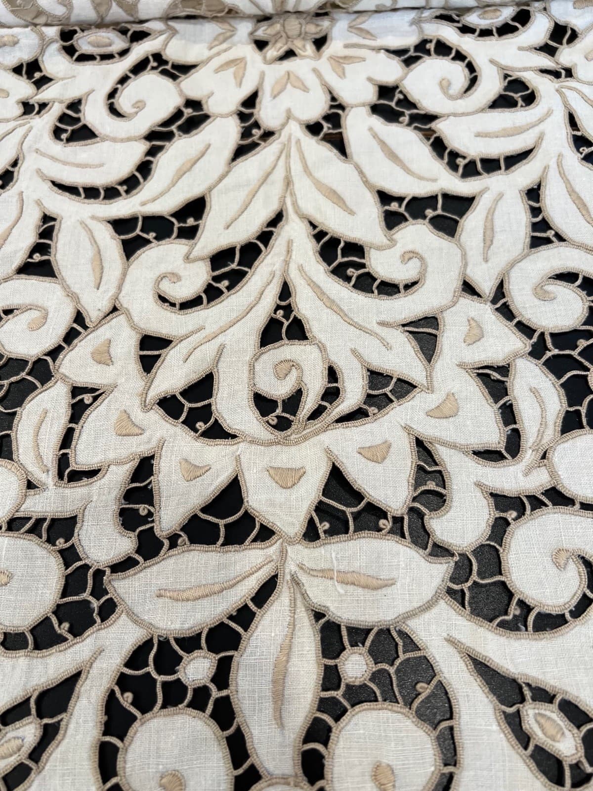 ANTIQUE LINENS - LOT # 16 , MADEIRA TABLE RUNNER 2