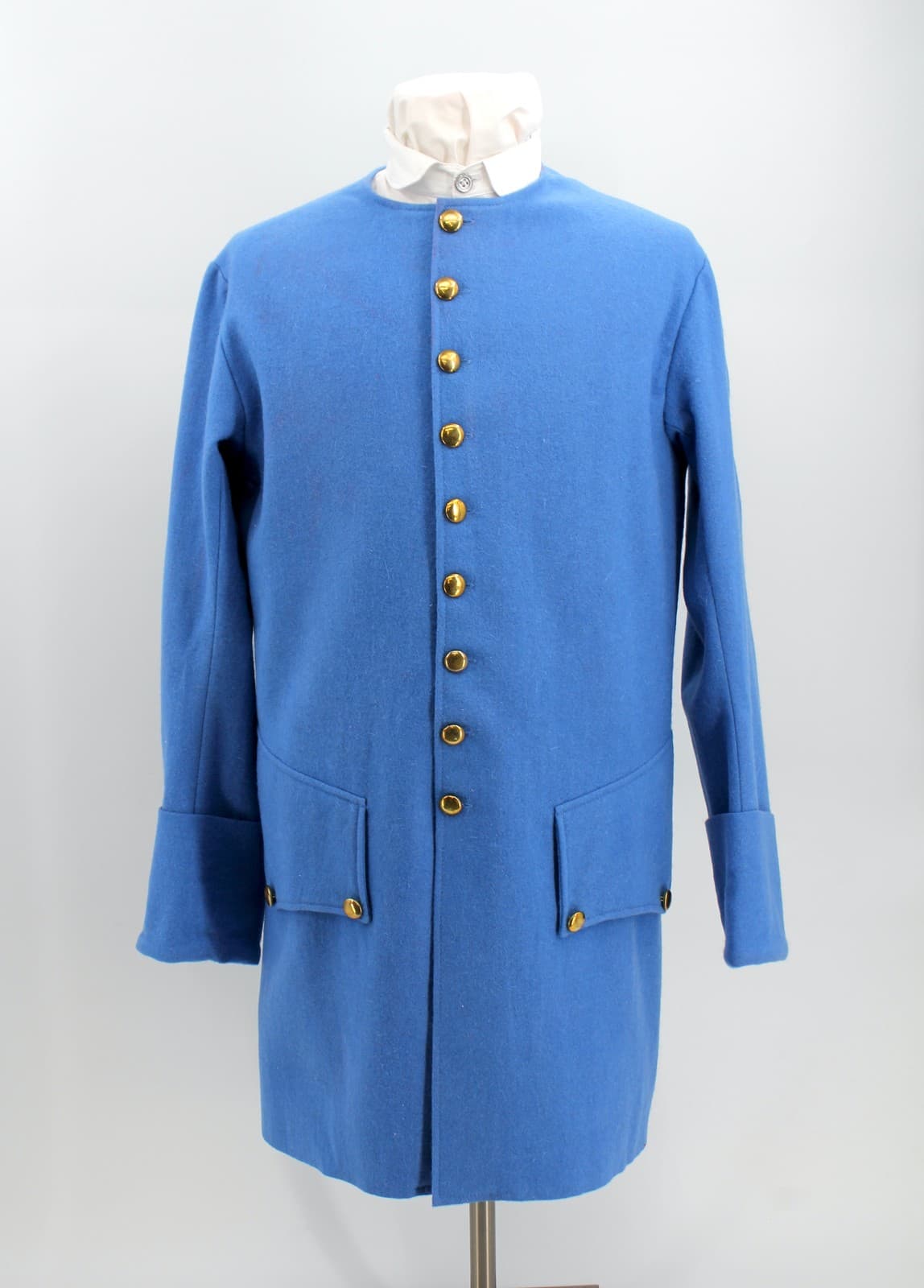 French Blue Wool Sleeved Waistcoat Size 50 / XXL 2