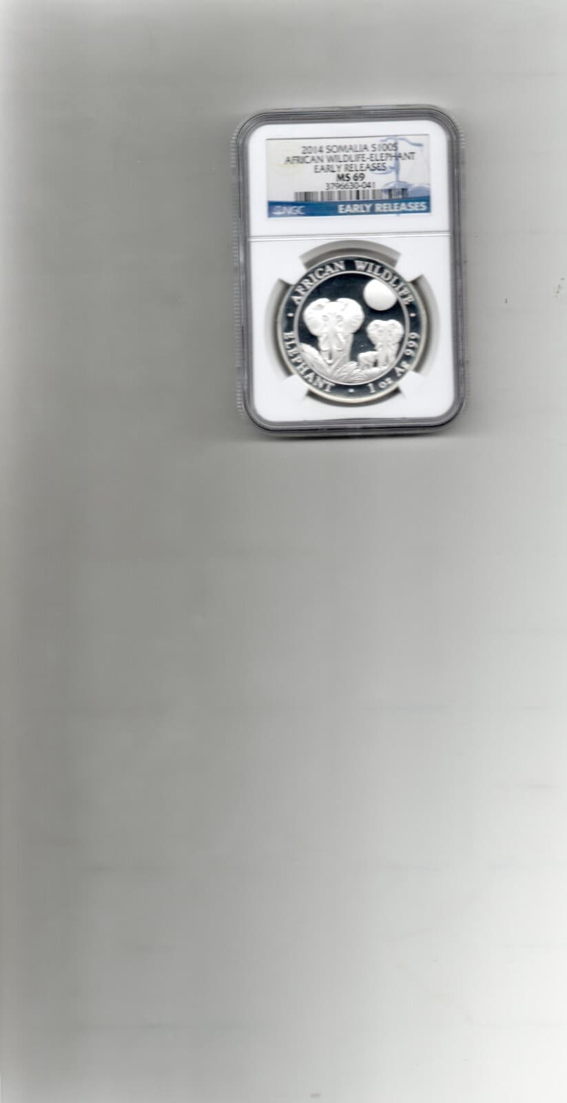 2014 Somalia 1 oz Silver Elephant NGC MS69