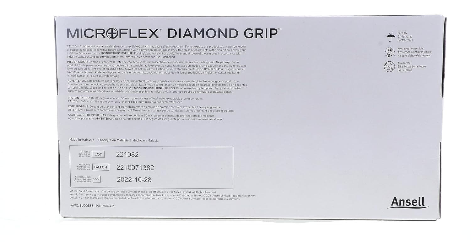Ansell MICROFLEX ​Diamond Grip MF-300 Exam Standard Large (Pack of 200)  2