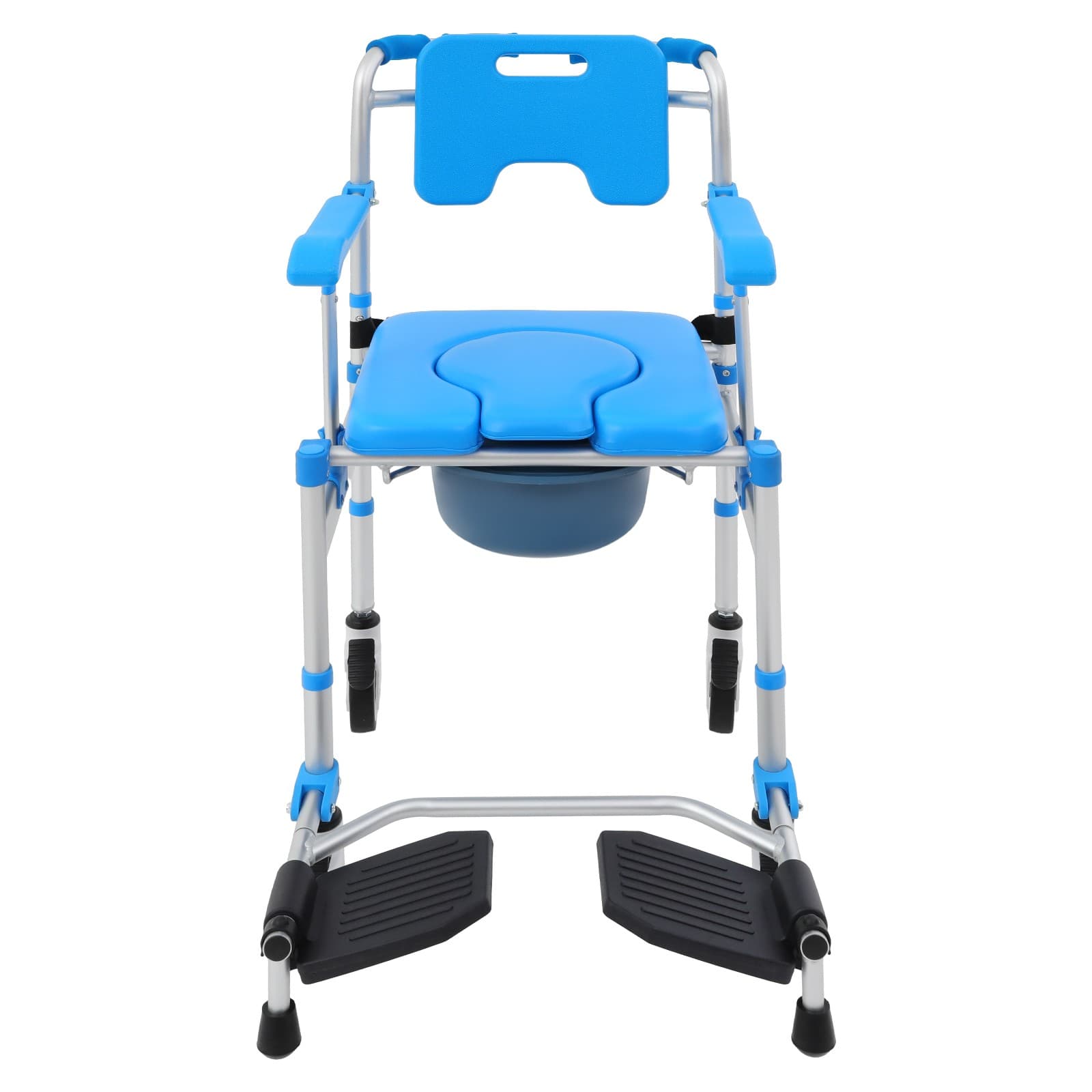 Commode Wheelchair Multifunctional Shower Commode Wheelchair With Armrests 3