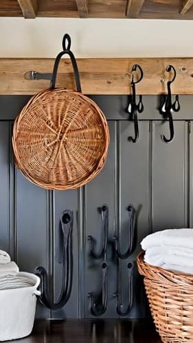 HB Handmade Decorative Hooks for Wall, Wrought Iron J Hook for Coat, Bags, 5 5