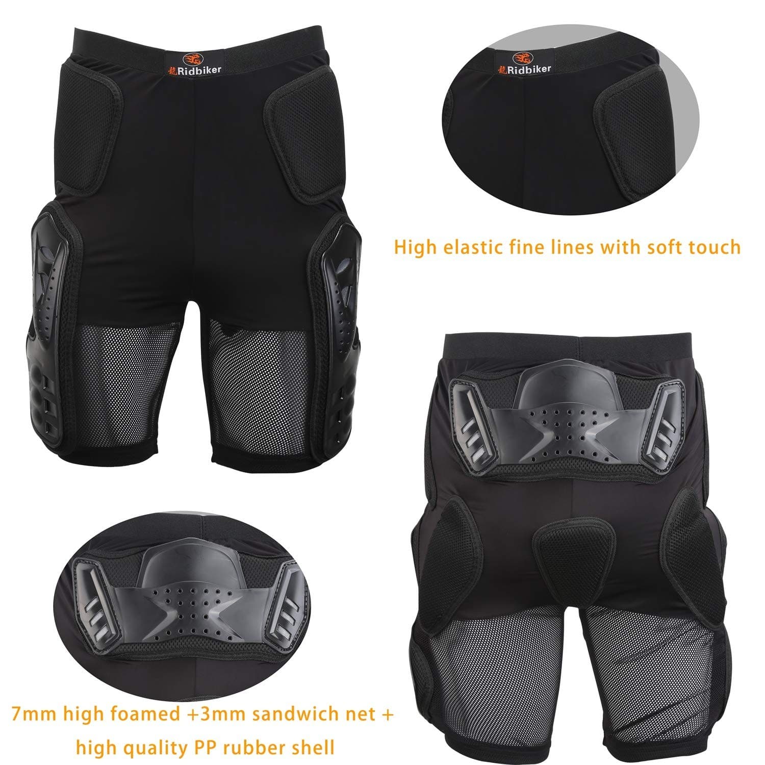 Ridbiker Skating Padded Shorts Protective Hip Butt and Tailbone, Snowboard Prote 3