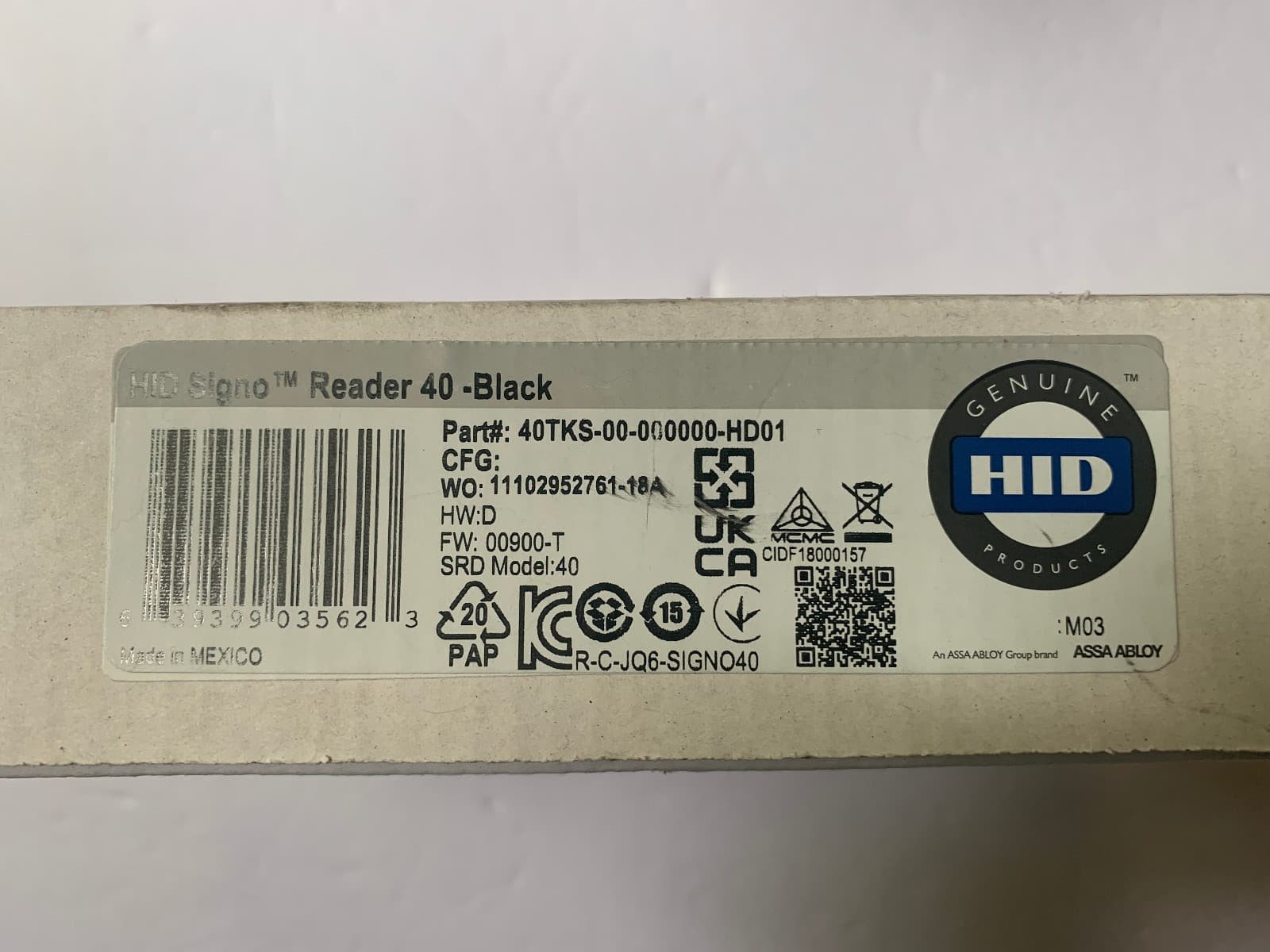 New HID Signo 40TKS-00-000000 Mobile Ready Access Card Reader -Terminal 3