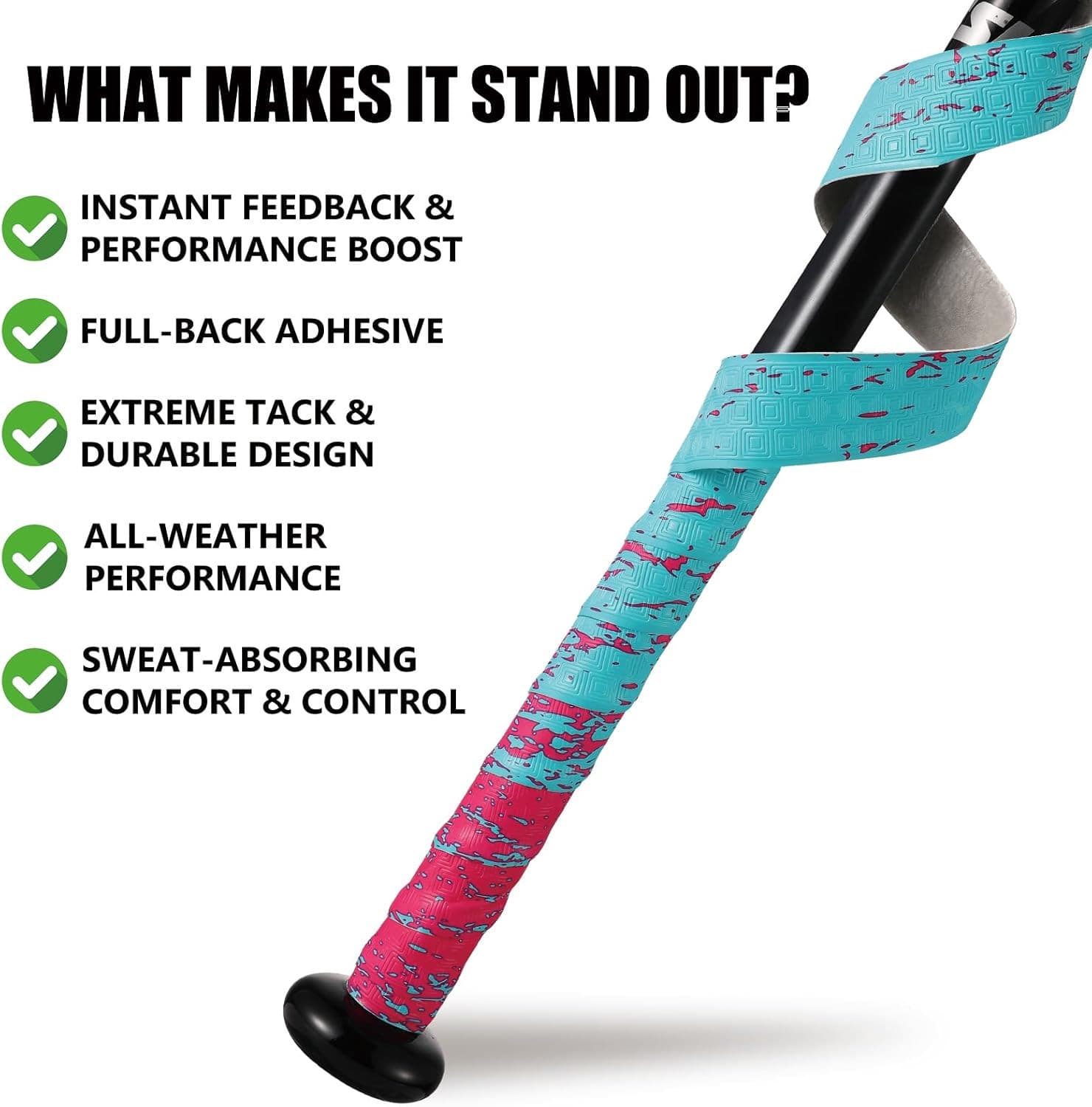 Cinta de agarre para bate de 1.1 mm texturizada con doble estampado de clave gri 3