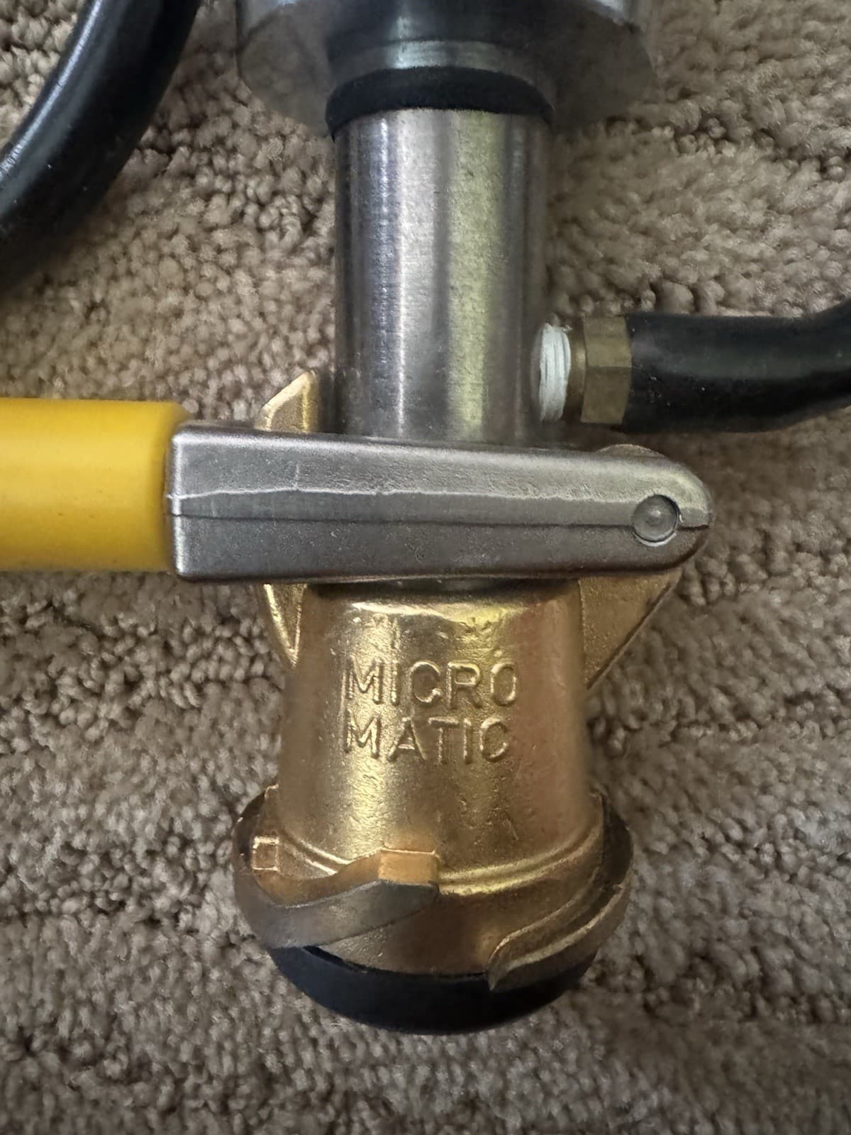 Micro Matic Beer Keg Tap Hand Pump Stainless Steel/Brass  3/16” ID 7/16” OD Hose 3