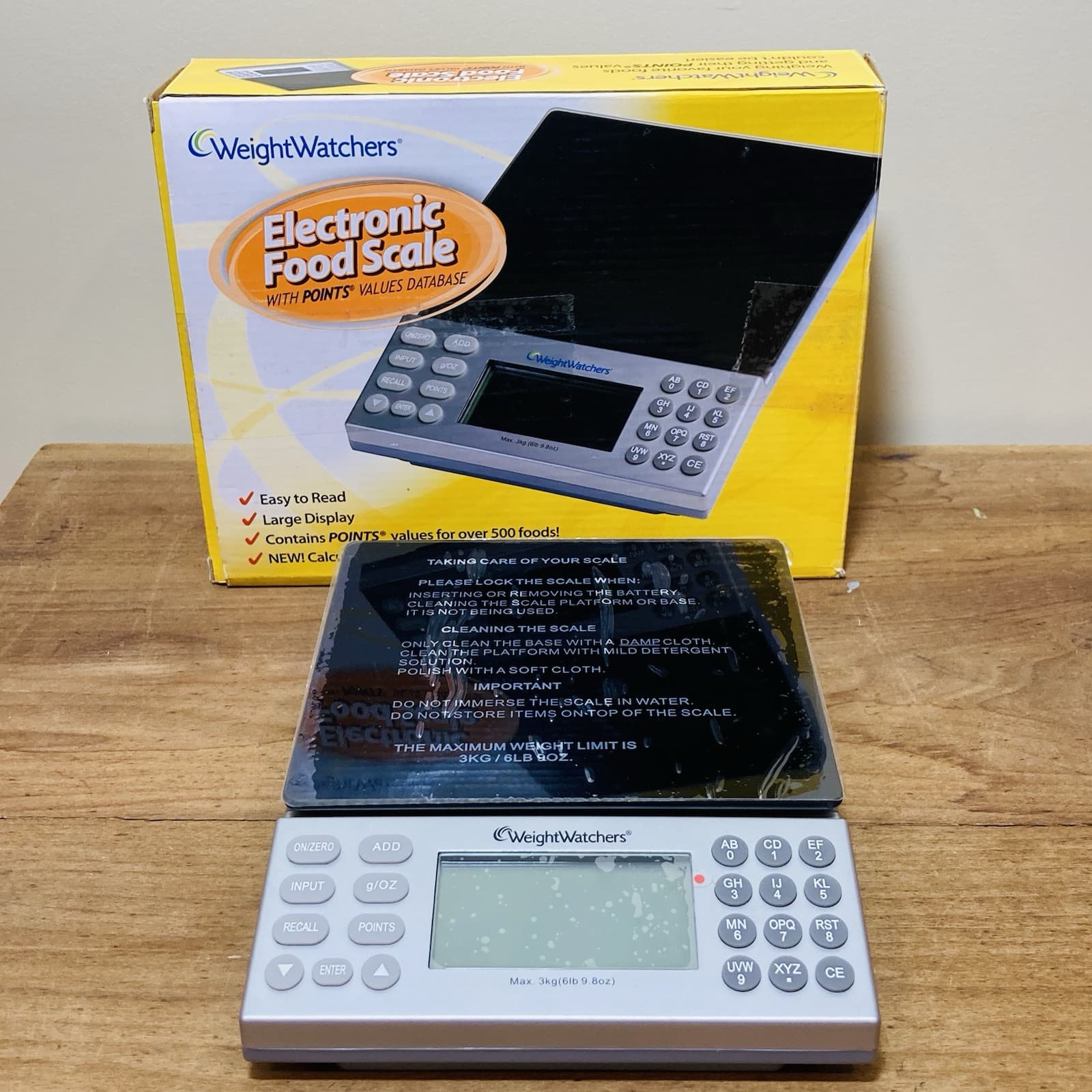 Weight Watchers Electronic Food Scale w/Points Values Database Large Display