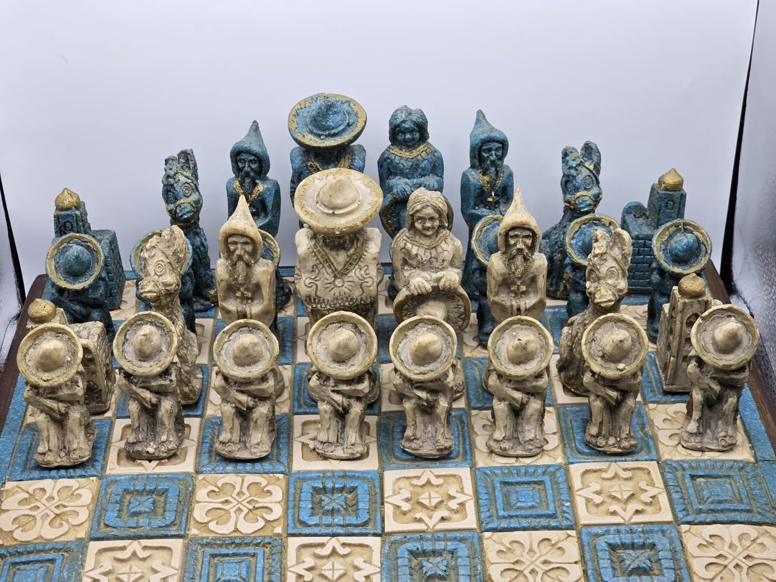 RARE Vintage Mexican Themed Chess Set Depicting 1910 Mexican Revolution Unique 3