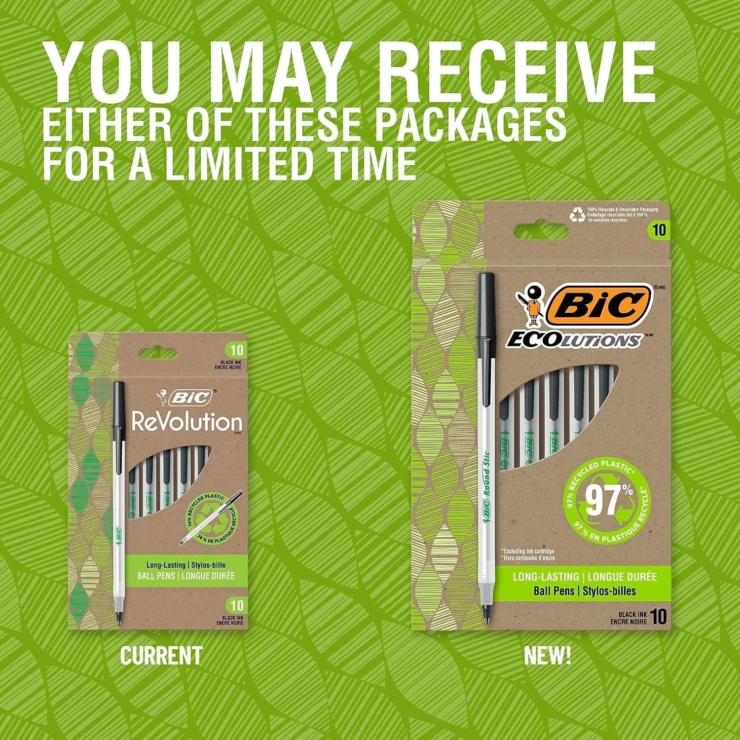 BIC ReVolution Round Stic Ballpoint Pen, Black, 1 Count (Pack of 10) 3