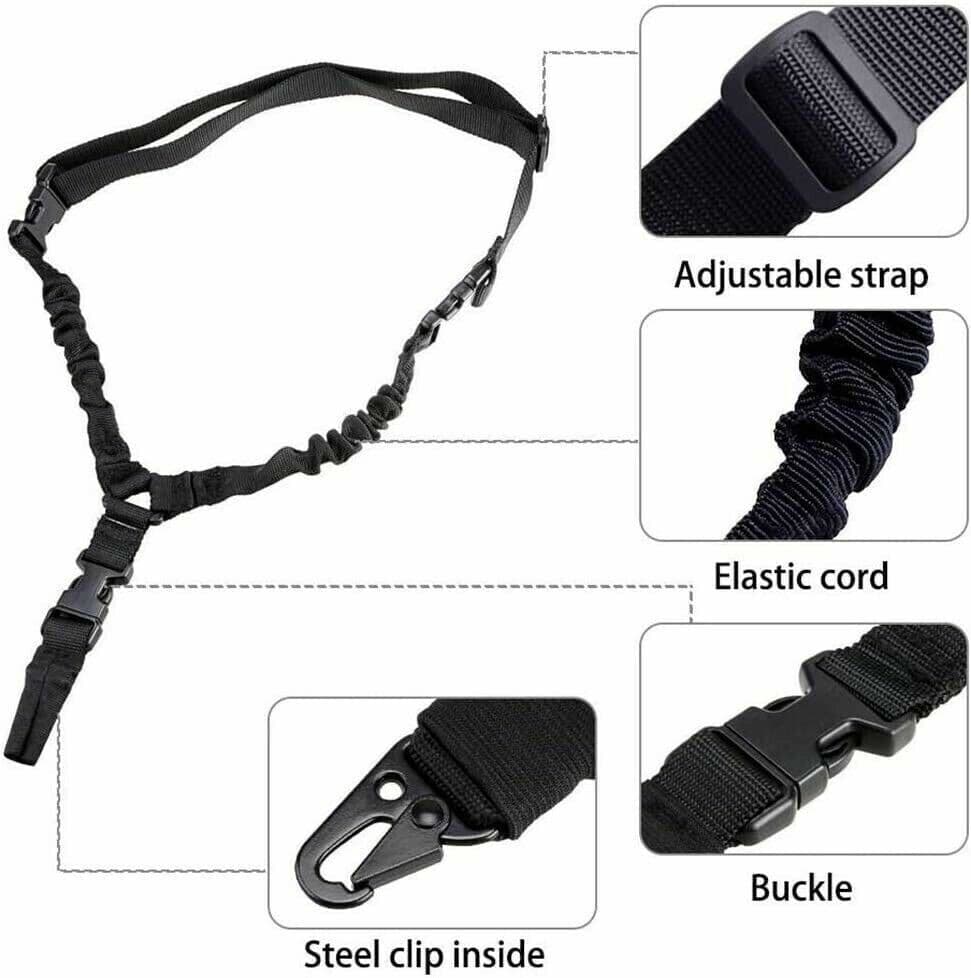 Tactical One Single Point Sling Strap Bungee Rifle Gun Sling with QD Buckle 4