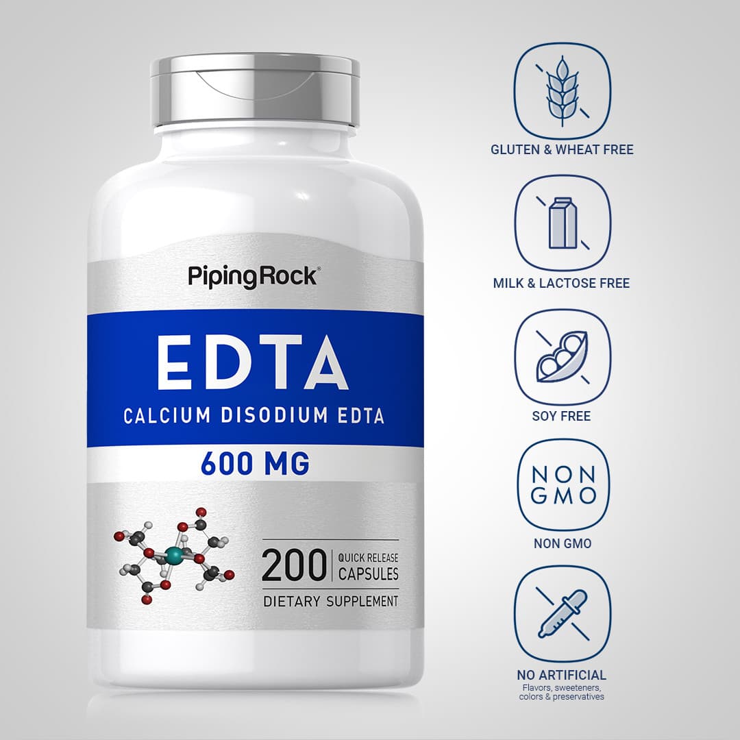 Calcium Disodium EDTA | 600 mg | 200 Capsules | Chelation | by Piping Rock 3