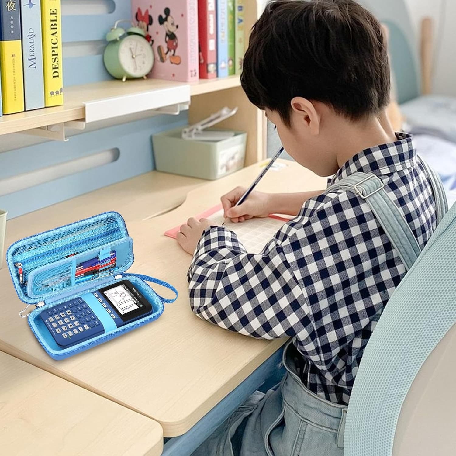 FBLFOBELI Hard Case for Texas Instruments TI-84 Plus CE/TI-84 Plus/TI-83 Blue  6