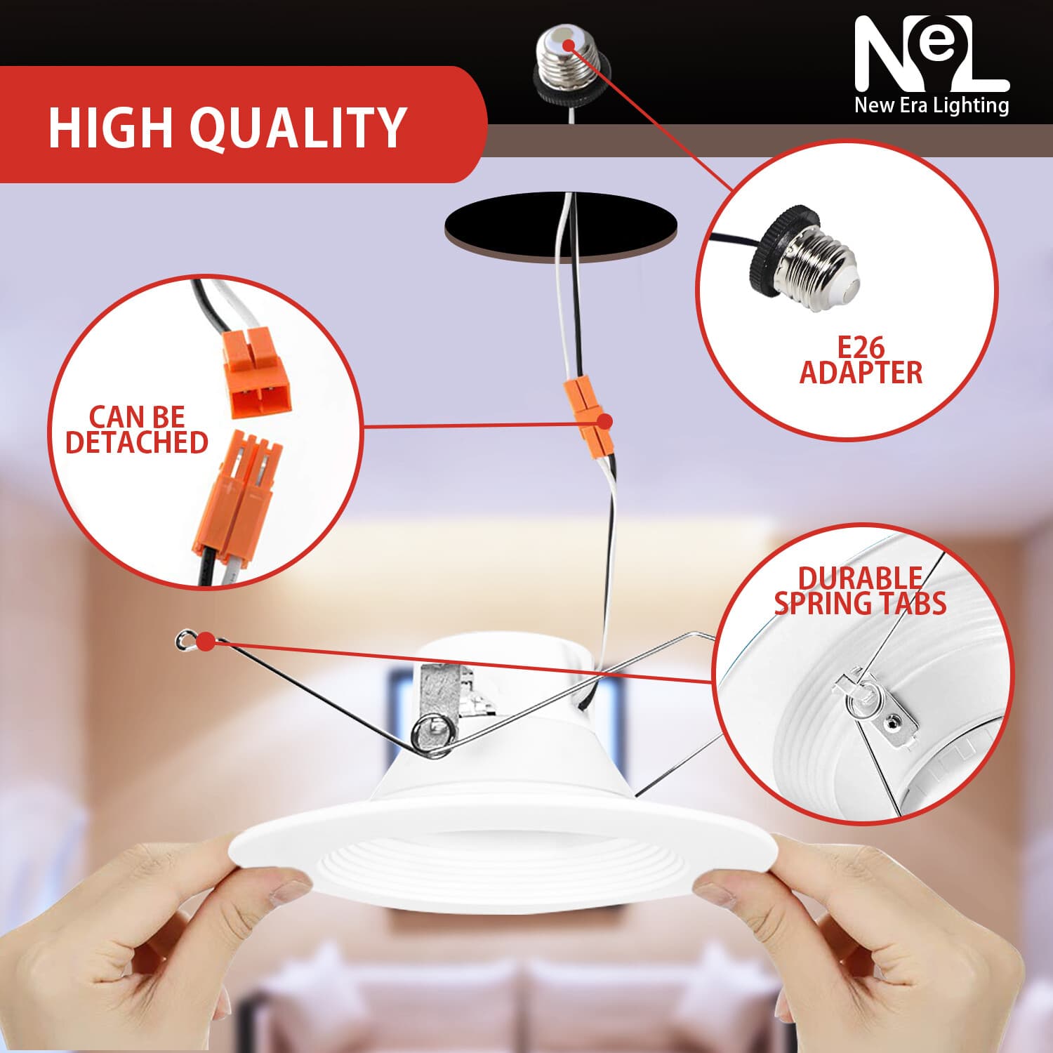 1-72 X 5/6 inch 15W Recessed DownLight Baffle LED Dimmable Retrofit 4