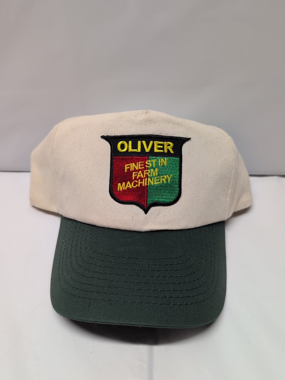 OLIVER TRACTOR Hat Cap Finest In Machinery Canvas & Green Excellent Condition