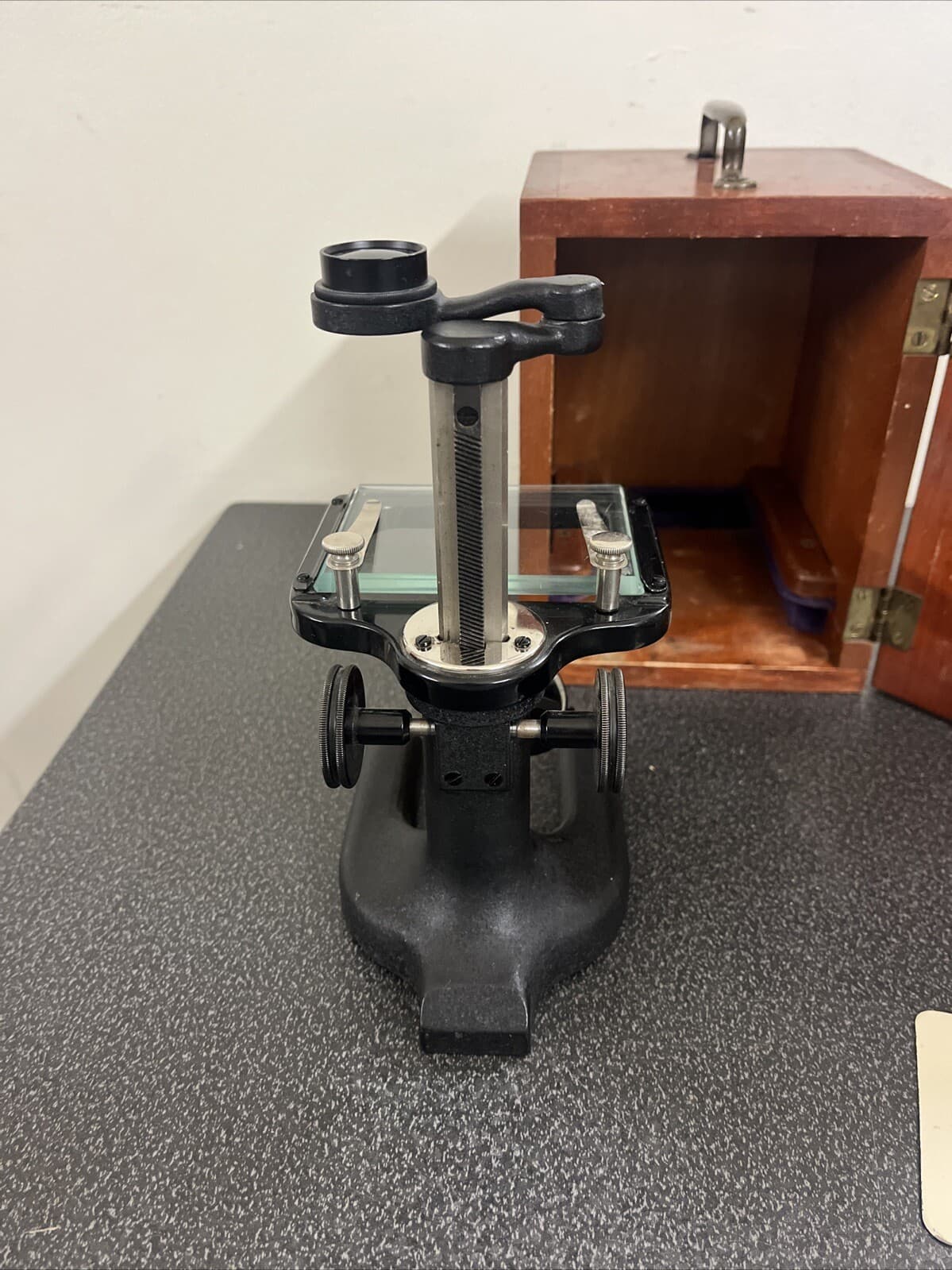 Antique Spencer Buffalo Cast Iron Dissection Microscope with Case 4