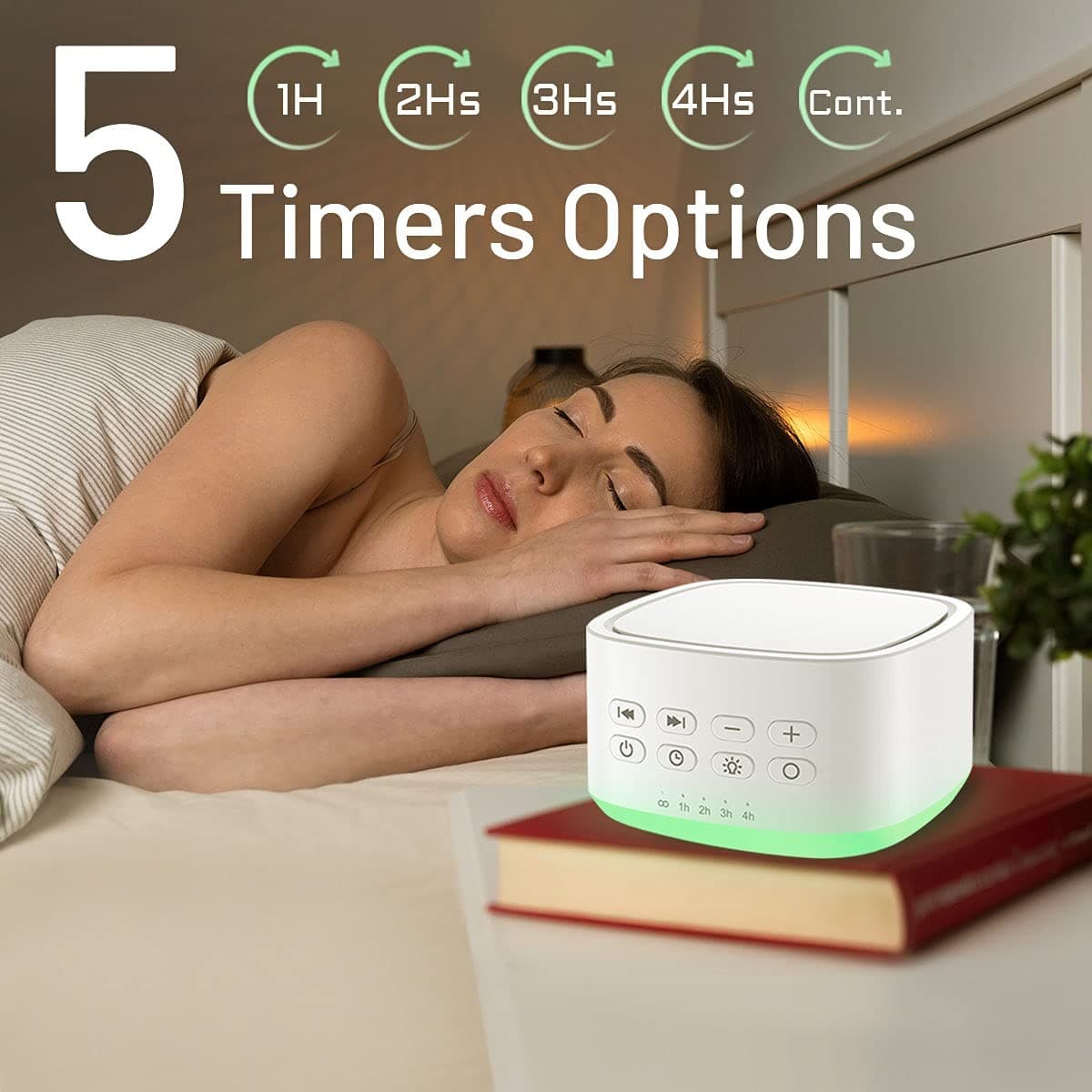 Magicteam White Noise Machine 10 Colors Lights and 25 Soothing Sounds Sleep S... 4