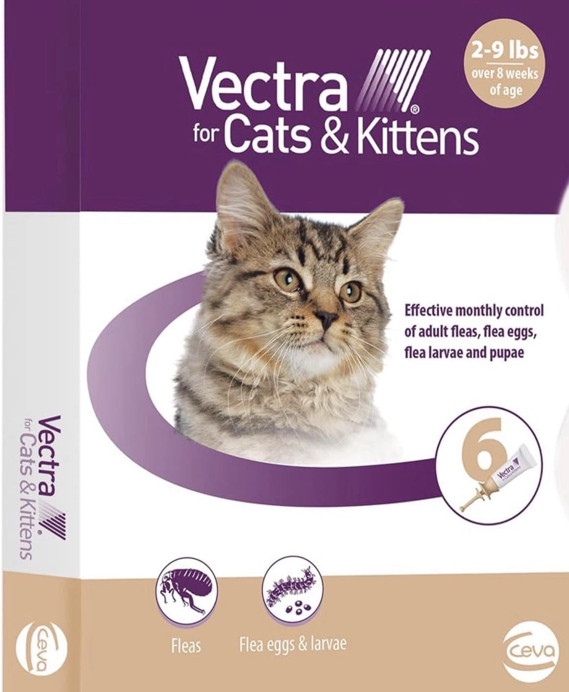 Vectra For Cats And Kittens Flea Treatment And Prevention For Small Cats 2-9 Lbs
