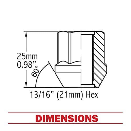 Set of 20 1/2 Open End Lug Nuts 1" 1/2" Black 13/16" Hex Open - Rainy Climate 3