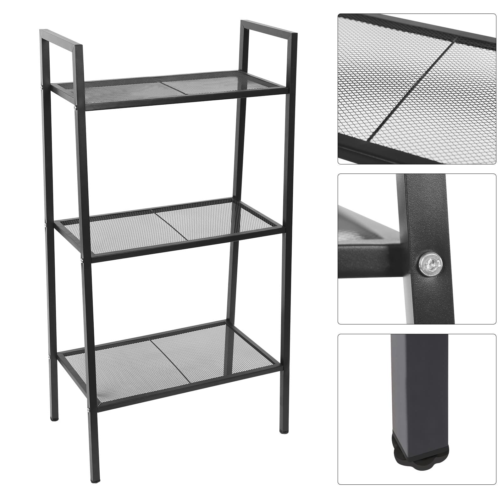 3-tier Storage Rack, Kitchen Storage Rack, Multi-tier Bookshelf, Stepped Shape 4